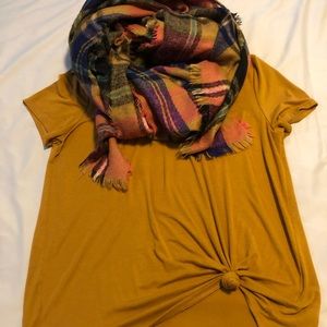 SO Mustard Yellow V Neck Favorite Pocket Tee